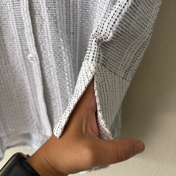 Habitat clothes to live in size small button down shirt white black spots - Picture 4 of 10